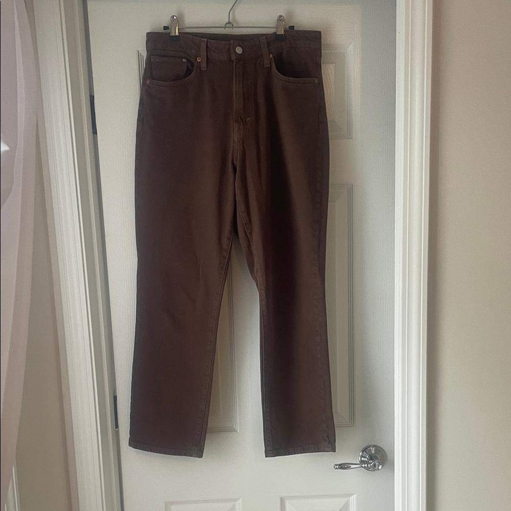 H&M Straight vintage mom straight Jeans in Dark Brown